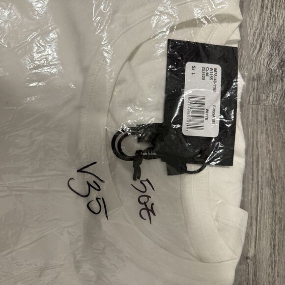 Paige Designer Women's White Erissa Cotton Flutter Sleeve Tee Top NWT Large - Picture 8 of 9